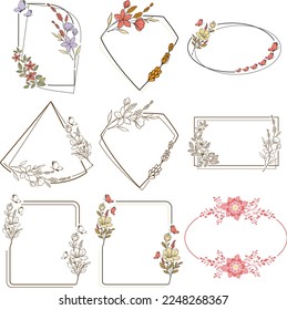 Boho Flower Frame Set Collections