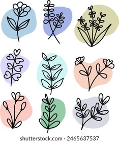boho flower and leaf design for templates.