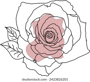 Boho Flower Line Art Vector Stock Photo