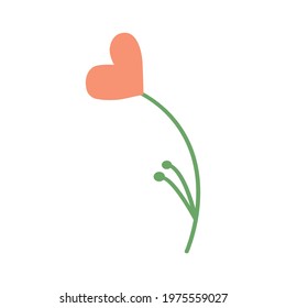 Boho flowers, clipart elements Valentine's day in boho style. Bohemian romantic