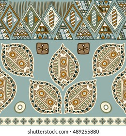 Boho folk Navajo frames. Tribal colorful design. Geometric background