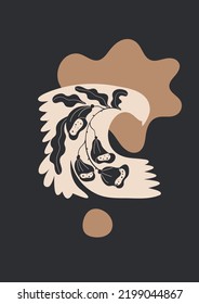 Boho folk poster with abstract shapes