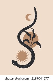 Afiche folclórico boho con formas abstractas