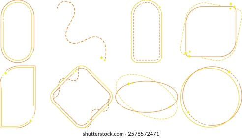 boho frame aesthetic in monoline style