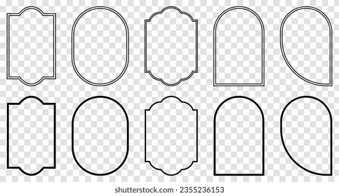 Boho Frame and Arch Icon Set. Vector illustration 