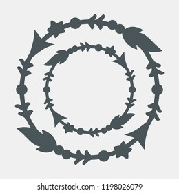 Boho frame arrowquality vector illustration cut