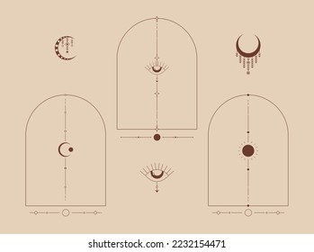 Boho Frames Set in Trendy Minimal Liner Style