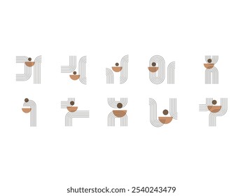 Boho Geometric Lines Element Set 