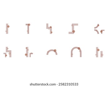 Boho Geometric Lines Element Set