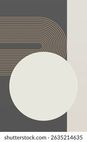 Boho geométrico minimalista abstrato parede arte. Design moderno plano geométrico abstrato com minimalista estética boho
