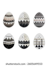 Boho Geometric Neutral Easter Egg Set