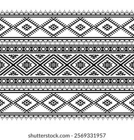 Boho geometric ornament. Vector seamless pattern. Mexican blanket, rug. Woven carpet illustration, wallpaper, clothing, wrapping, Batik, fabric, embroidery style, sadu.