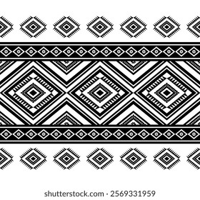 Boho geometric ornament. Vector seamless pattern. Mexican blanket, rug. Woven carpet illustration, wallpaper, clothing, wrapping, Batik, fabric, embroidery style, sadu.