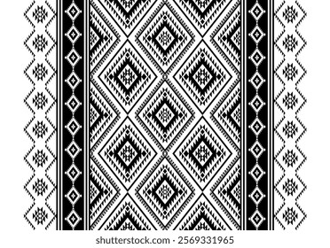 Boho geometric ornament. Vector seamless pattern. Mexican blanket, rug. Woven carpet illustration, wallpaper, clothing, wrapping, Batik, fabric, embroidery style, sadu.