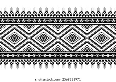 Boho geometric ornament. Vector seamless pattern. Mexican blanket, rug. Woven carpet illustration, wallpaper, clothing, wrapping, Batik, fabric, embroidery style, sadu.