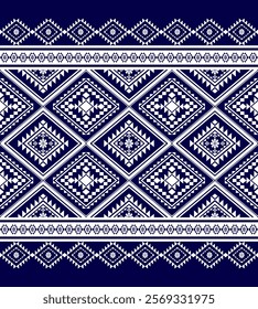 Boho geometric ornament. Vector seamless pattern. Mexican blanket, rug. Woven carpet illustration, wallpaper, clothing, wrapping, Batik, fabric, embroidery style, sadu.