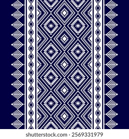 Boho geometric ornament. Vector seamless pattern. Mexican blanket, rug. Woven carpet illustration, wallpaper, clothing, wrapping, Batik, fabric, embroidery style, sadu.