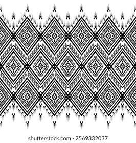 Boho geometric ornament. Vector seamless pattern. Mexican blanket, rug. Woven carpet illustration, wallpaper, clothing, wrapping, Batik, fabric, embroidery style, sadu.