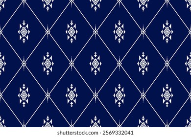 Boho geometric ornament. Vector seamless pattern. Mexican blanket, rug. Woven carpet illustration, wallpaper, clothing, wrapping, Batik, fabric, embroidery style, sadu.