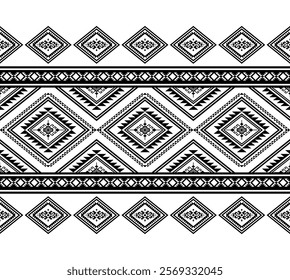 Boho geometric ornament. Vector seamless pattern. Mexican blanket, rug. Woven carpet illustration, wallpaper, clothing, wrapping, Batik, fabric, embroidery style, sadu.