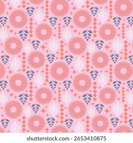 Boho geometric seamless vector pattern
