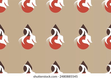 Fondo de patrón sin fisuras de la muchacha boho. Estilo de mediados de siglo sin patrón