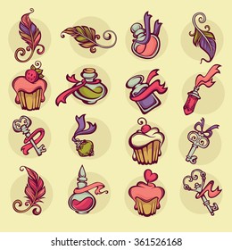 Boho girl, vector collection of stylish objects
