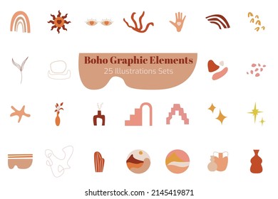 Boho Graphic Elements Illustration Sets