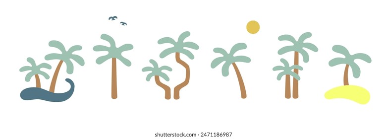 boho groovy palm tree