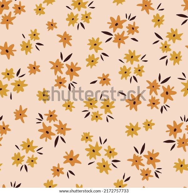 Boho Halloween\
Fall florals blossom daisy vector seamless pattern. Groovy retro\
flower power background. Bohemian florets gift wrapping paper\
design for autumn\
holidays.