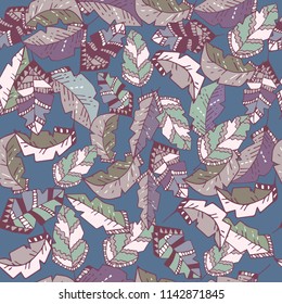 boho hand drawn doodle seamless pattern eps10