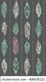 boho hand drawn doodle seamless pattern eps8
