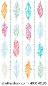 Boho handgezeichnet doodless Muster eps8