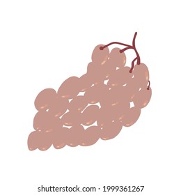 Uva dibujada a mano aislada en fondo blanco. ilustración vectorial.