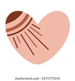 Boho heart clipart. Valentines day clipart. Valentine hearts in cartoon flat style. Bohemian love hand draw vector illustration