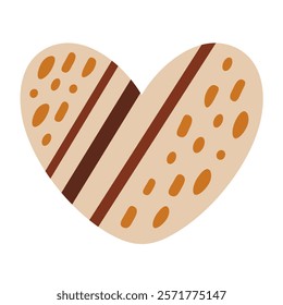 Boho heart clipart. Valentines day clipart. Valentine hearts in cartoon flat style. Bohemian love hand draw vector illustration