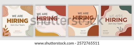 Boho hiring post design. Employee vacancy announcement. discussion, elegant, employee, employment, hiring, internet, interview, layout, mail, media, message, open, position, post, poster, company
