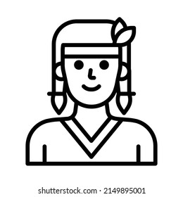 Boho Icon. Line Art Style Design Isolated On White Background