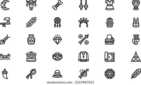 Boho icons High-Quality Vector Icons Collection with Editable Stroke. Ideal for Professional and Creative Projects.