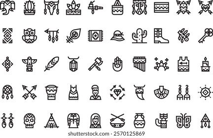 Boho icons  High-Quality Vector Icons Collection with Editable Stroke. Ideal for Professional and Creative Projects.