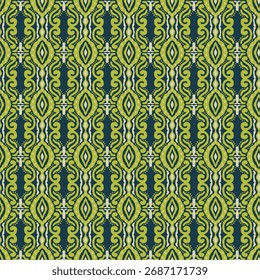 Boho Indie Ikat Turquesa vetor padrão de repetição sem emenda.