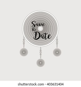 Boho Invitation Card in gray color background