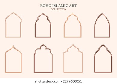 Boho Islamic Arch and Doors Collection Vector