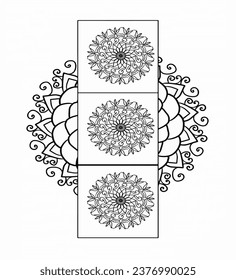 Boho jewelry with a mandala design in an oriental style. Ideal for coloring book pages, this Oriental pattern is depicted in a detailed vector illustration.