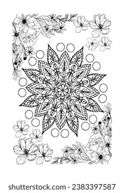 Joyería de boho con un diseño mandala de estilo oriental. Ideal para colorear páginas de libros, este patrón oriental se representa en una ilustración vectorial detallada.