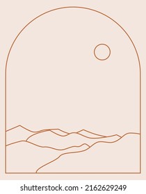 Boho Landscape Logos in Trendy Minimal Liner Style