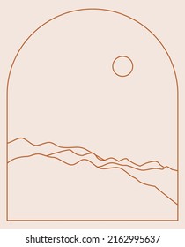 Boho Landscape Logos in Trendy Minimal Liner Style