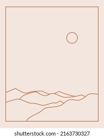 Logotipos del paisaje boho en estilo de línea minimalista a la moda