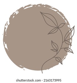 Boho Blatt Element mit Form. ästhetische Abbildung einer Broschüre. Vektorboho-Stil-Illustration.