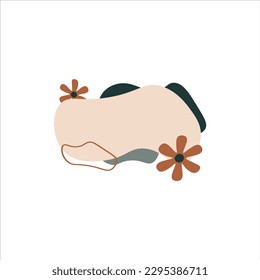 Boho Leaf Floral Banner Vector